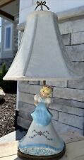 Vintage 1950s Girl Lady Statue Lamp Hand Painted “Like AHolland Mold” picture