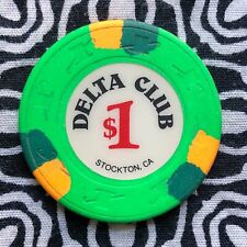 Delta Club $1 Stockton, California Poker Gaming Casino Chip picture