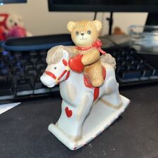 Enesco Rocking Horse Figurine Rigg Bear Heart  ‘81 Lucy & Me Porcelain Vintage picture