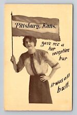 Pittsburg KS-Kansas, Gave Me A Reception, Beauty Vintage Souvenir Postcard picture