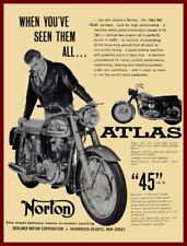 1962 Norton Motorcycles New Metal Sign: Atlas 750cc Manxman Pictured 45 CU Inch picture