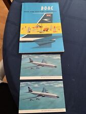 B.O.A.C Airways 1960sRoute map/Flight Information W/postcards / Excellent Cond . picture