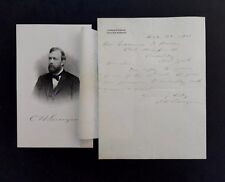 1901 Governor New Hampshire Charles H Sawyer Autograph Letter + Eng. Portrait picture