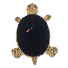 Vintage Turtle Pin Cushion Rhinestone Eyes ￼￼Blue Velvet Gold Tone Metal 4” picture