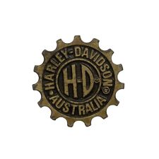 HARLEY DAVIDSON H.D. AUSTRALIA BRASS SPROCKET DEALERSHIP DEALER VEST JACKET PIN picture