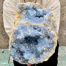 12.5LB Natural Beautiful Blue Celestite Crystal Geode Cave Mineral Specimen picture