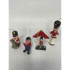 VTG Wooden Christmas Ornaments Toy Soldiers Music 2.5-3” 1940s Taiwan *read picture