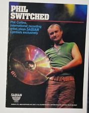 PHIL COLLINS - SABIAN CYMBALS - Print Ad 1984 picture