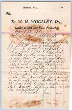 1905 MARLBORO NEW JERSEY*W H WOOLLEY*MILK & FARM PRODUCE DEALER*JOHN APPLEGATE picture