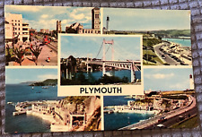 Vintage Multiview Postcard - Plymouth in Devon, UK - Smeaton's Tower Lighthouse picture