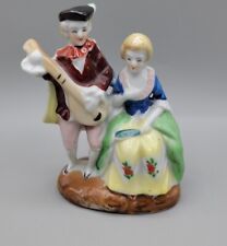 Vintage Occupied Japan Victorian Man & Woman Porcelain Ceramic Figurine Piece picture