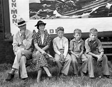 1938 Family Waiting for Parade, Crowley, Louisiana Old Photo 8.5