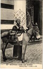 PC CPA EGYPT, TYPES AND SCENES, DONKEY BOY, ANIER, VINTAGE POSTCARD (b9265) picture