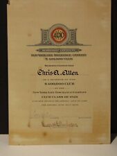 Antique 1929 NEW YORK LIFE INSURANCE COMPANY $400K Club Certificate 8.5
