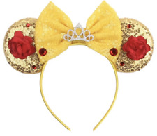 Beauty and the Beast Minnie Mouse Ears Headband-Disney Belle Mickey Ear HANDMADE picture