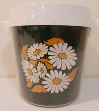Vintage Thermo Serv West Bend Green Daisy Ice Bucket Retro picture