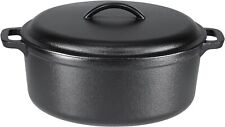 Round pre-flavored cast iron Dutch oven pan, 7 quart, black picture