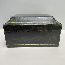 Vintage MAITLAND-SMITH Black Lacquer Hand Painted Wooden Box picture