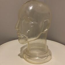 Vtg Mid Century Clear Plastic Head Display Wig Hat Form picture