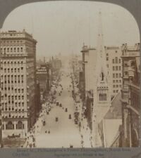 Stereoview Broad Street Philadelphia's Finest Thoroughfare North From City Hall picture