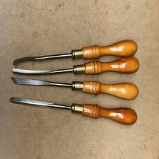 Lot Of 4  Wood Curving turning Tools, Chisels Woodworking Carpentry picture