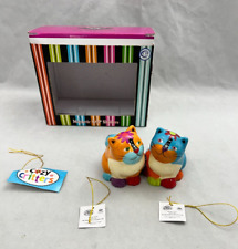 COZY CRITTERS Cat Magnetic Salt & Pepper Shakers Brite Colors #22253 FAST SHIP picture
