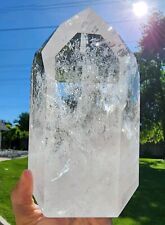 XL Clear Quartz Crystal Polished Tower with Rainbows Brazil 3lbs 9.9oz picture