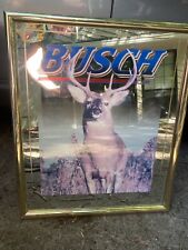 Busch Beer Buck Wildlife Bar Pub Mirror Sign Vintage 1998 25.5 X 21.5 Deer Frat picture