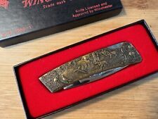 Vintage Brass Winchester W-15  1988-1 Two Blade Pocketknife with Box picture