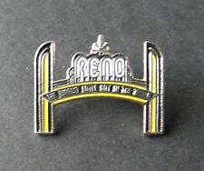 RENO NEVADA THE BIGGEST LITTLE CITY IN THE WORLD LAPEL PIN BADGE 1 INCH picture