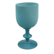 Portieux Vallerysthal Blue Opaline Glass Goblet 6.5” picture