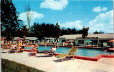 Miami Florida Saxon Motel Apartments Swim Pool Cocktail Lounge Vintage Postcard picture