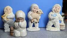 Vintage Handpainted Iridescent Snow Babies Children Figurines Mid Century Winter picture