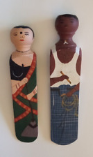 Sri Lankan Folk Art Dolls Wooden Handcrafted Doorstops SET picture