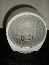 vtg Art Deco Wall Sconce Glass Bathroom Light Shade Milk White Clear Pattern picture