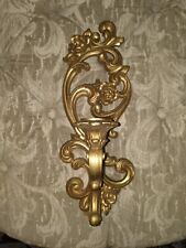 Vintage Homco Home Interiors #4118 Gold Candle Holder Wall Sconce picture
