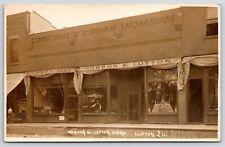 Clifton Illinois~Hobson & Lutton Grocery Store~Clerk in Post Office~1911 RPPC picture