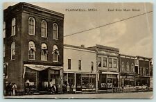 Plainwell MI~E Side Main St~Kids Loaf @ Wagner & ? Store~Post Card Shop~c1910 picture
