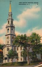 Postcard RI Providence First Baptist Meeting House Linen Vintage Old PC e8790 picture