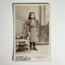 Victorian Cabinet Card Photo Young Child Girl Antique York, Pennsylvania picture