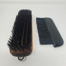 Vintage Brush Lot Of 2 Hair Shoe Black Brown Antique Colllector picture