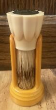 Vintage Stan Home Set in Rubber Butterscotch Bakelite Shaving Brush w/ Stand picture