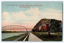 Red Wing Minnesota MN Postcard Levee Park High Bridge Barn 1910 Vintage Antique picture