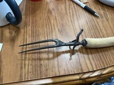 Vintage Two Prong Meat Fork with Flip Stand. 10 1/2 Inches  picture