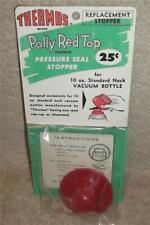 1950's THERMOS VACUUM BOTTLE 25¢ POLLY RED TOP # 717 PRESSURE SEAL STOPPER ~ MIP picture