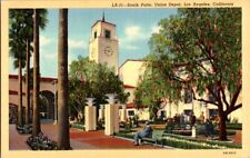 Postcard South Patio Union Depot Los Angeles CA California c.1930-1945      L416 picture