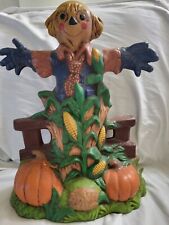 Vintage 13 Inch Hand Painted Ceramic Scarecrow picture