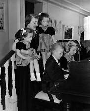 Joan Crawford actress USA with her adopted children Christophe- 1955 Old Photo picture