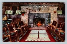 Mt. Lowe, Ye Alpine Tavern Fireplace, Interior View, California Vintage Postcard picture