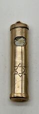 Vintage Gold Plated Mezuzah With Scroll, Unmarked picture